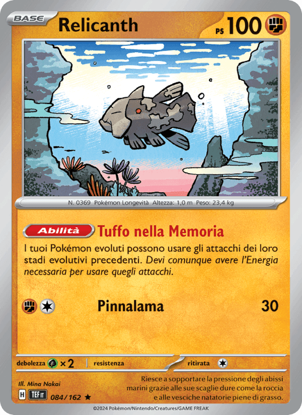 Relicanth, carta 084 di Cronoforze