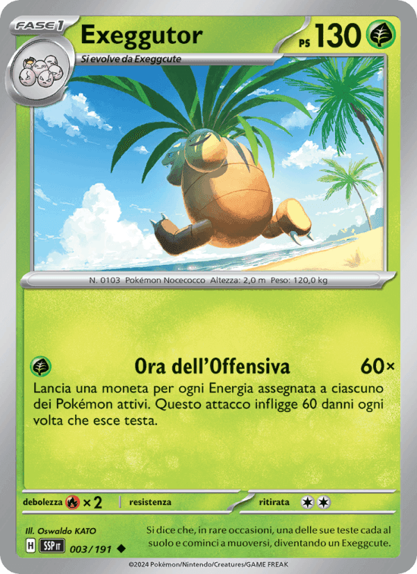 Exeggutor, carte 003 de Scintille Folgoranti