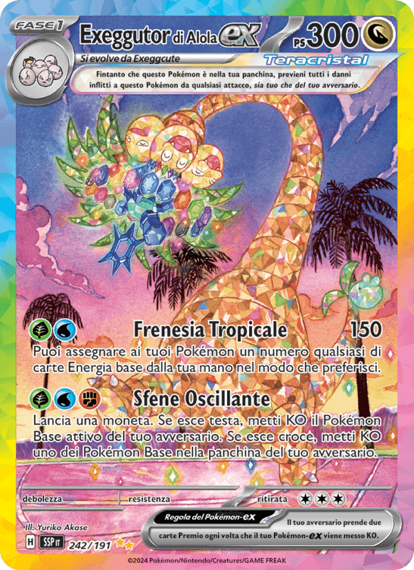 Exeggutor di Alola-ex, carta 242 di Scintille Folgoranti