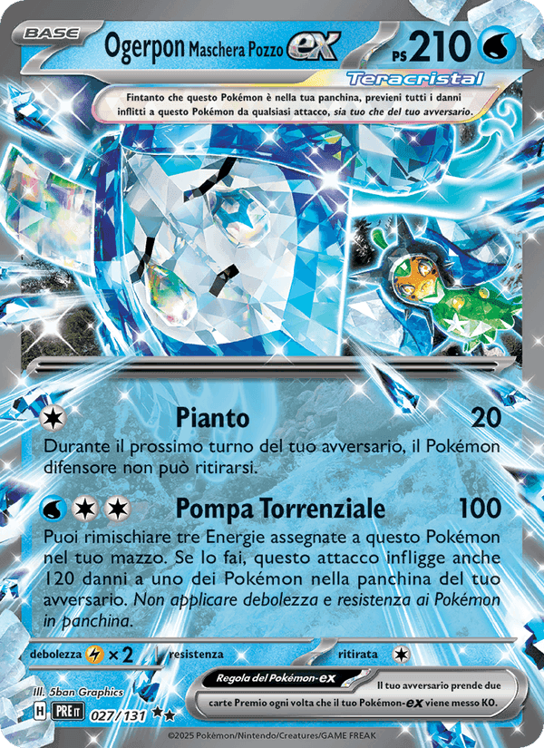 Ogerpon Maschera Pozzo-ex, carta 027 di Evoluzioni Prismatiche