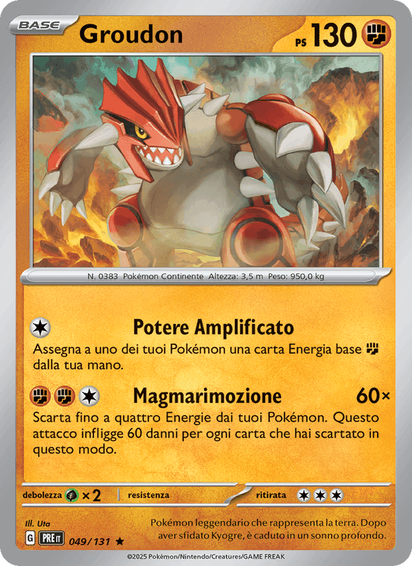 Groudon, carta 049 di Evoluzioni Prismatiche