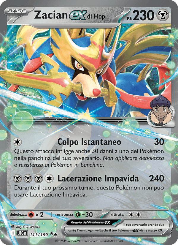 Zacian-ex di Hop, carta 111 di Avventure Insieme