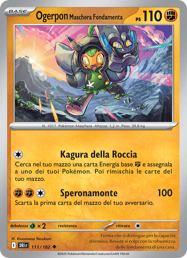 Ogerpon Maschera Fondamenta, carta 111 di Rivali Predestinati