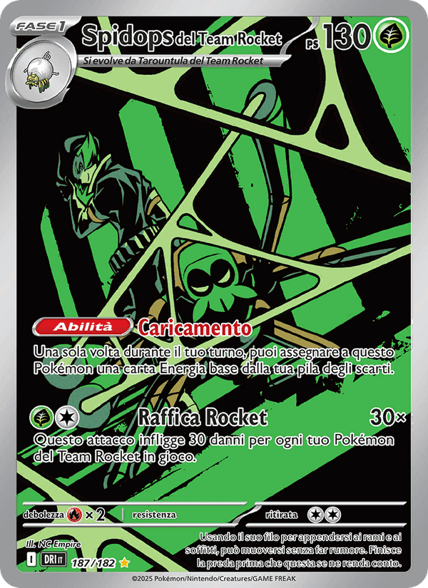 Spidops del Team Rocket, carte 187 de Rivali Predestinati