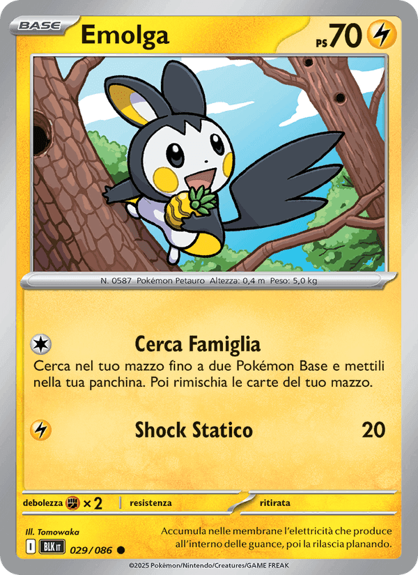 Emolga, card 029 from Luce Nera