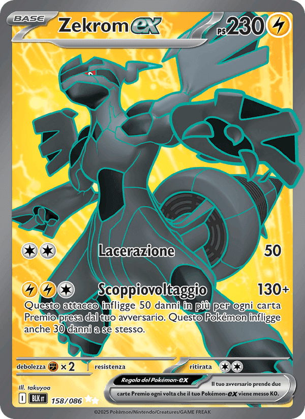 Zekrom-ex, card 158 from Luce Nera