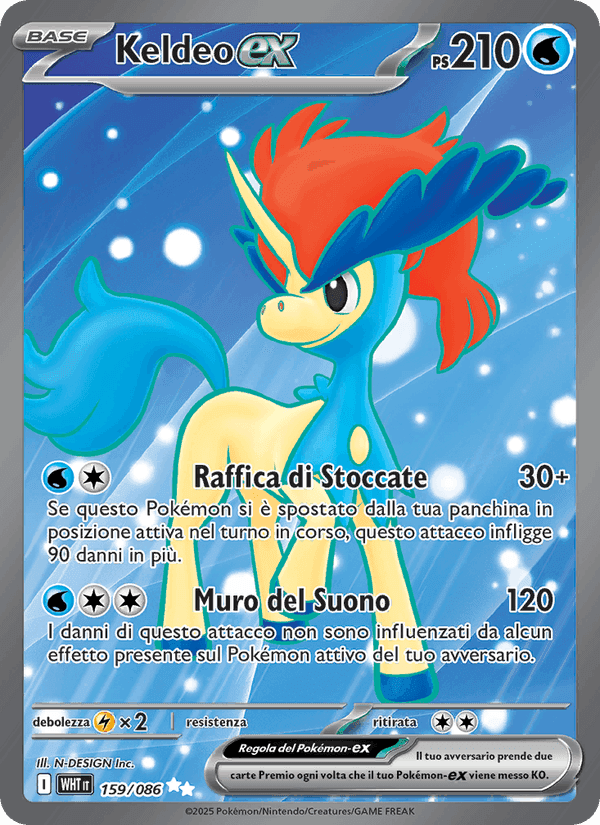 Keldeo-ex, card 159 from Fuoco Bianco