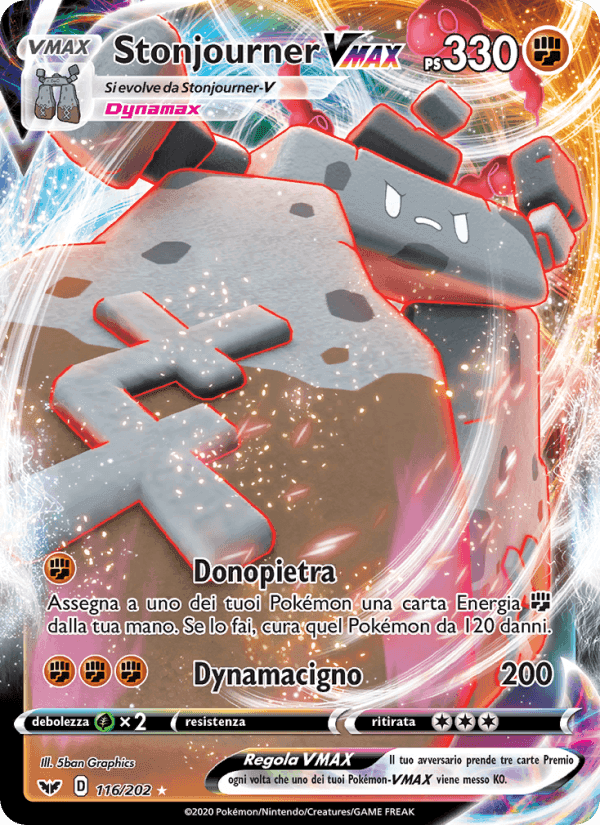 Stonjourner VMAX, card 116 from Spada e Scudo