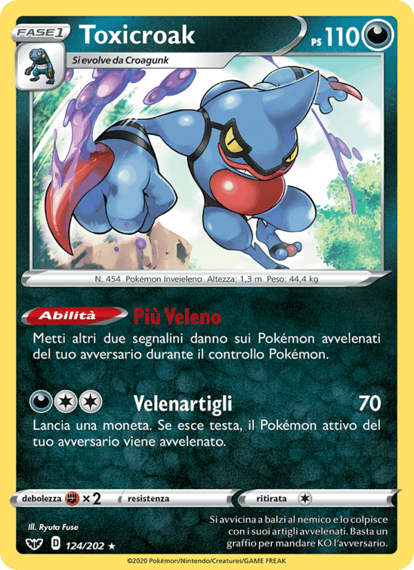 Toxicroak, card 124 from Spada e Scudo