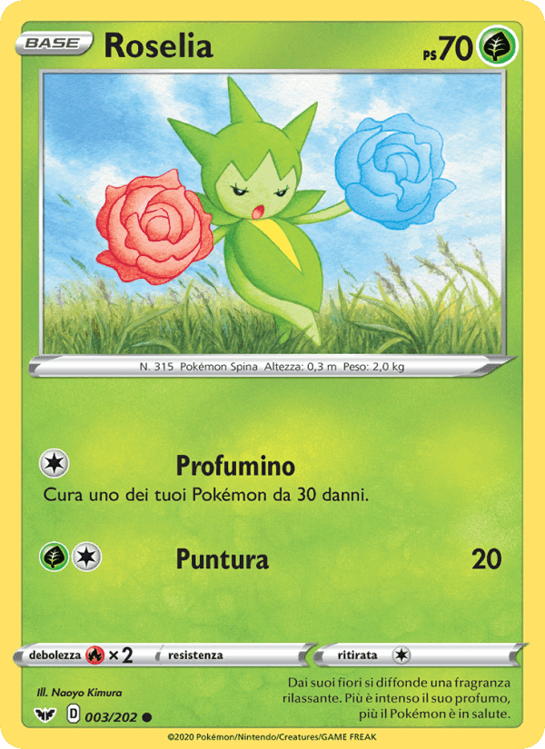 Roselia, carta 3 di Spada e Scudo