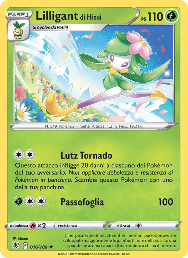 Lilligant di Hisui, carta 016 di Lucentezza Siderale