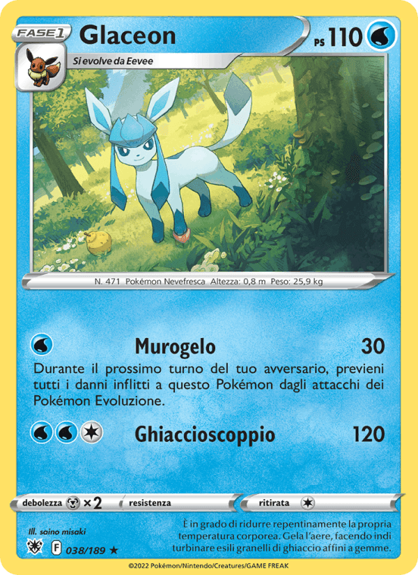 Glaceon, carta 038 di Lucentezza Siderale