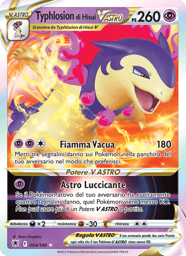 Typhlosion di Hisui V ASTRO, carta 054 di Lucentezza Siderale