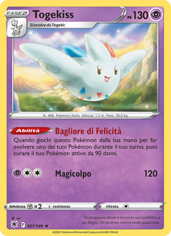 Togekiss, carta 057 di Lucentezza Siderale