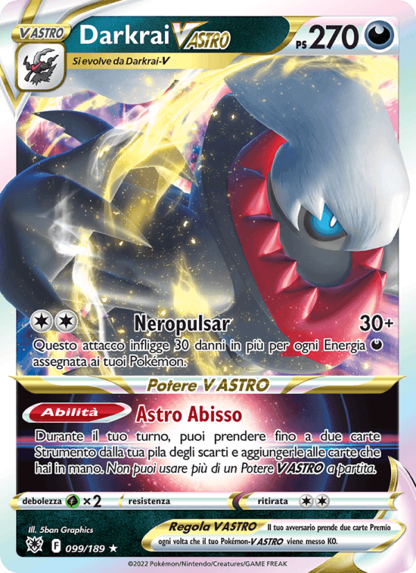 Darkrai V ASTRO, carta 099 di Lucentezza Siderale