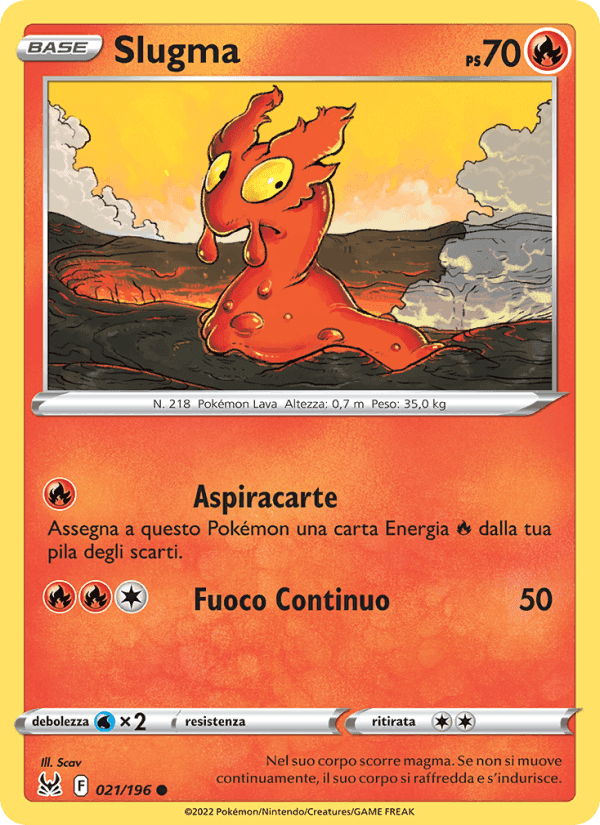Slugma, carta 021 di Origine Perduta