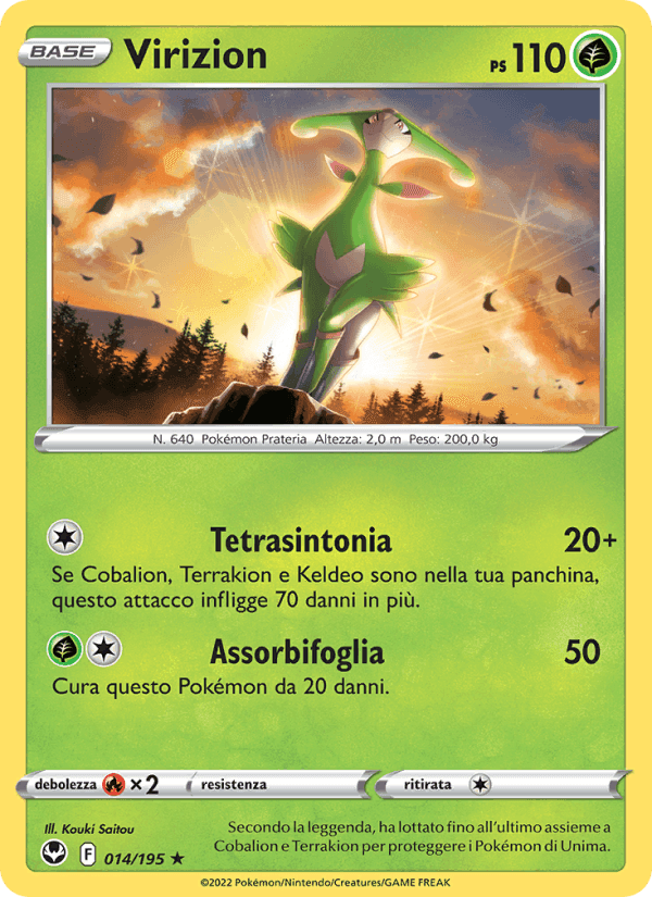 Virizion, carta 014 di Tempesta Argentata