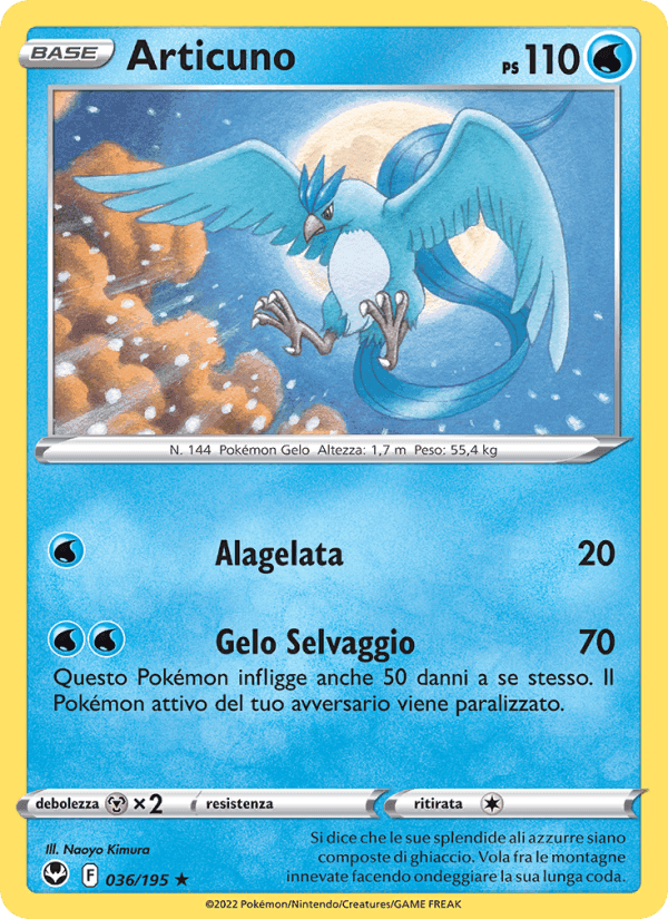 Articuno, carta 036 di Tempesta Argentata