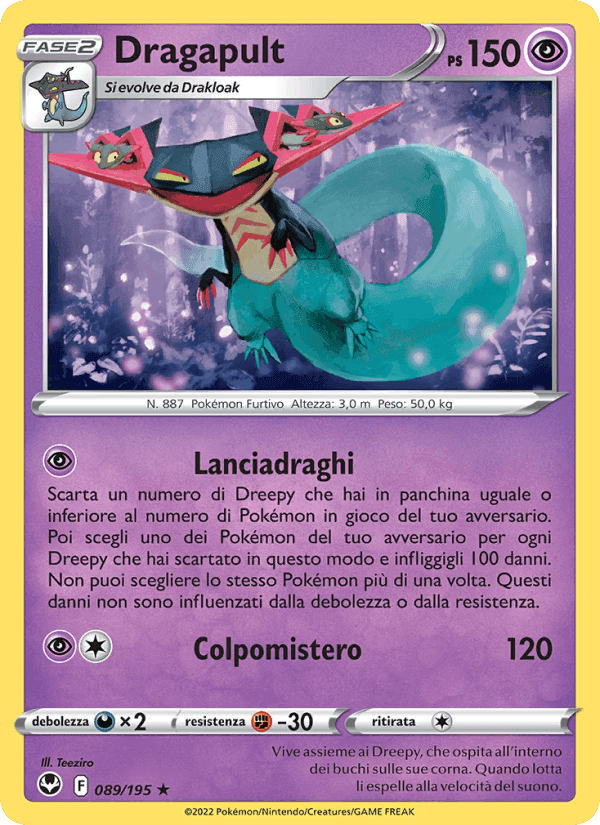 Dragapult, card 089 from Tempesta Argentata