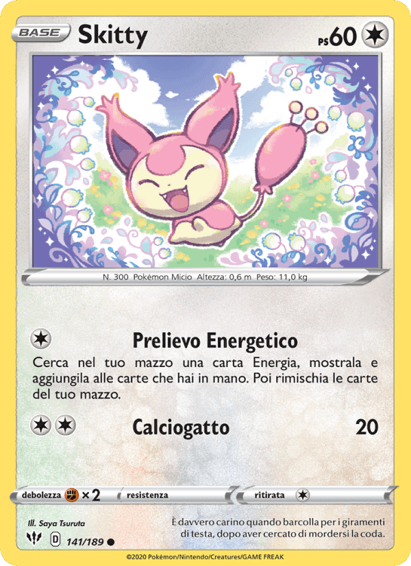 Skitty, card 141 from Fiamme Oscure