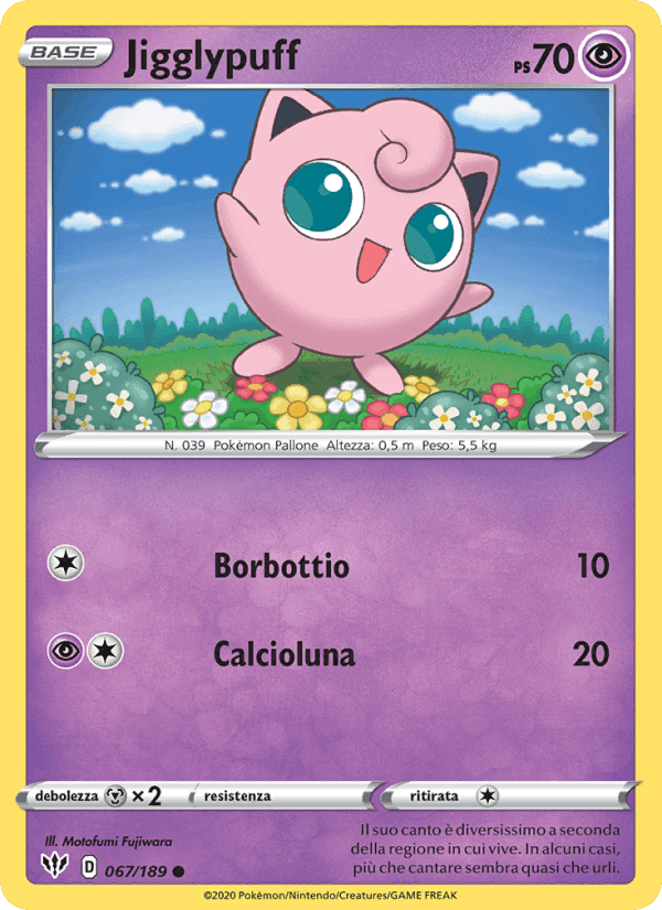 Jigglypuff, carta 67 di Fiamme Oscure