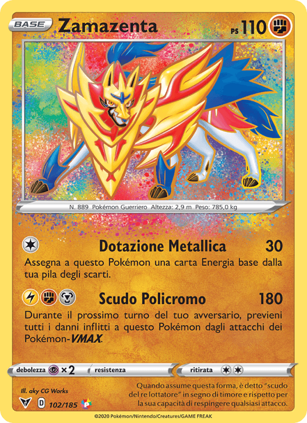 Zamazenta, card 102 from Voltaggio Sfolgorante