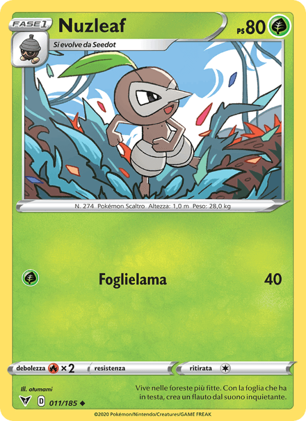 Nuzleaf, carta 11 de Voltaggio Sfolgorante