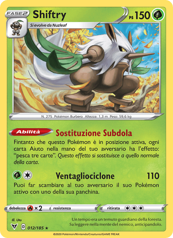 Shiftry, carta 12 de Voltaggio Sfolgorante