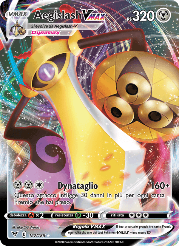 Aegislash VMAX, carta 127 di Voltaggio Sfolgorante