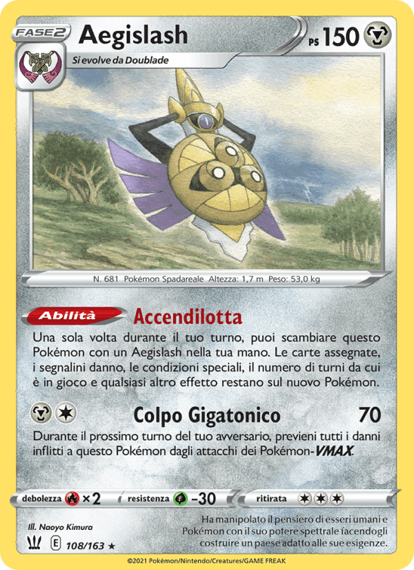 Aegislash, card 108 from Stili di Lotta