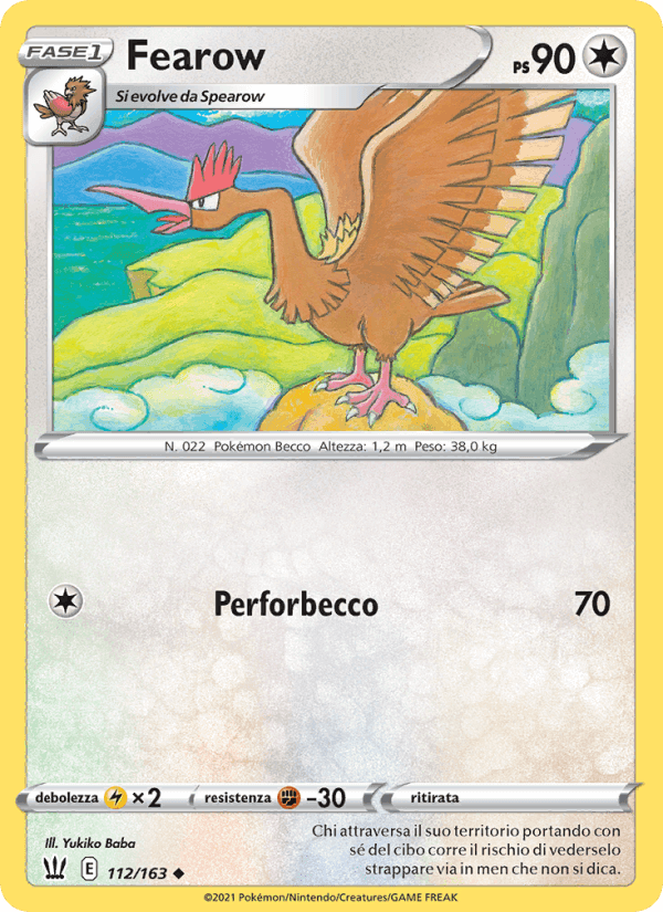Fearow, card 112 from Stili di Lotta
