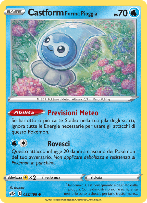 Castform Forma Pioggia, carta 33 di Regno Glaciale