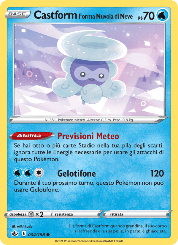 Castform Forma Nuvola di Neve, carta 34 di Regno Glaciale