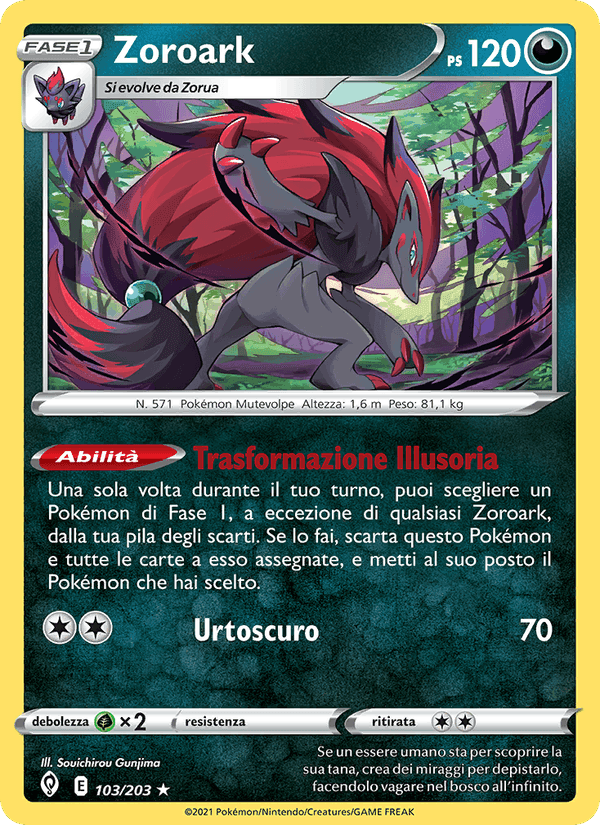 Zoroark, card 103 from Evoluzioni Eteree