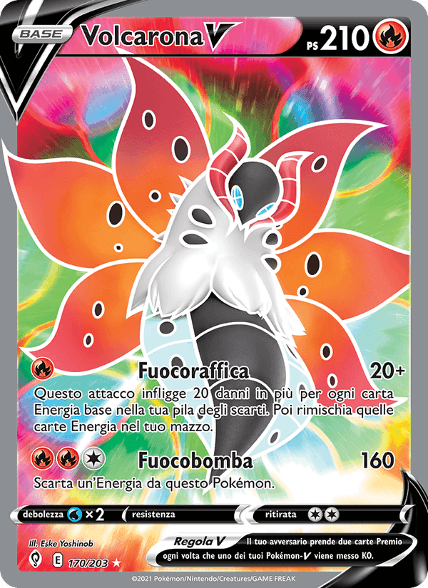 Volcarona V, card 170 from Evoluzioni Eteree