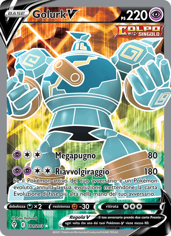 Golurk V, card 181 from Evoluzioni Eteree