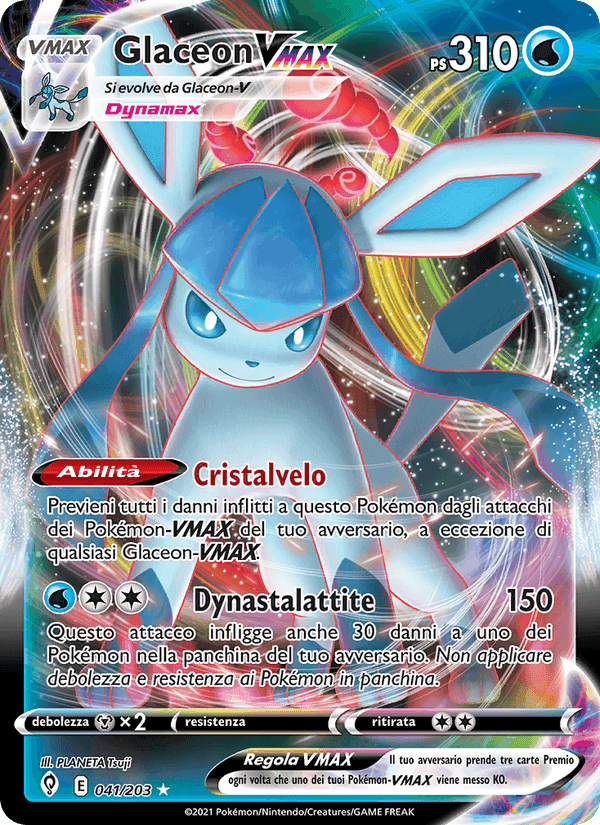 Glaceon VMAX, carte 41 de Evoluzioni Eteree