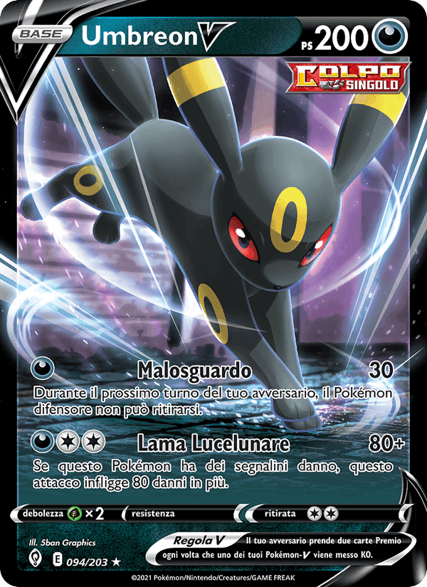 Umbreon V, card 94 from Evoluzioni Eteree