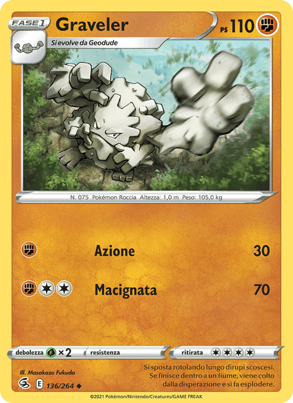 Graveler, card 136 from Colpo Fusione