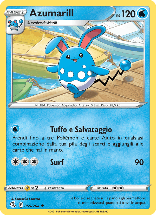 Azumarill, carta 59 di Colpo Fusione