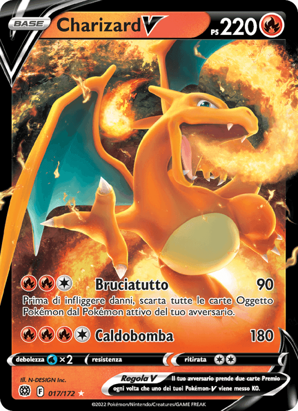 Charizard V, carta 017 di Astri Lucenti