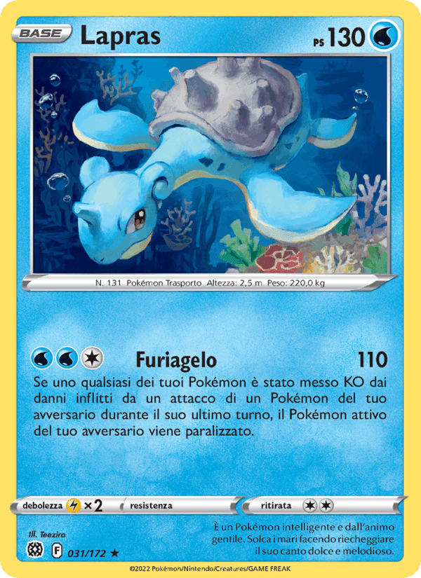 Lapras, carta 031 di Astri Lucenti