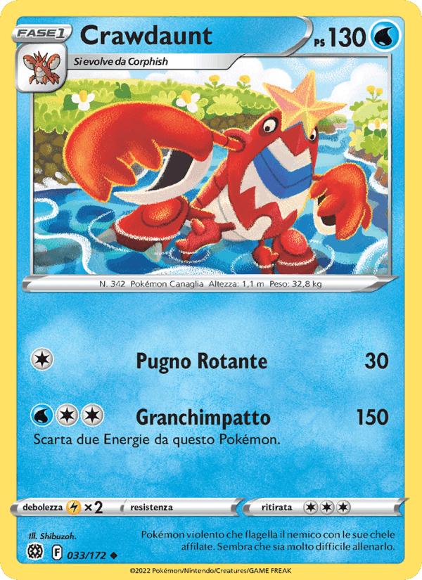 Crawdaunt, carta 033 di Astri Lucenti