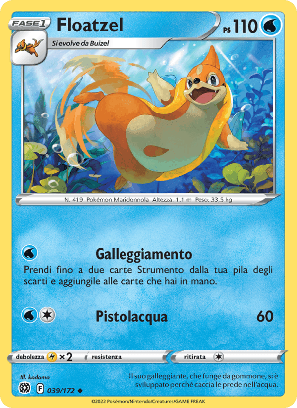 Floatzel, carta 039 di Astri Lucenti