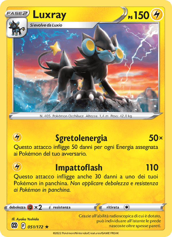 Luxray, carta 051 di Astri Lucenti