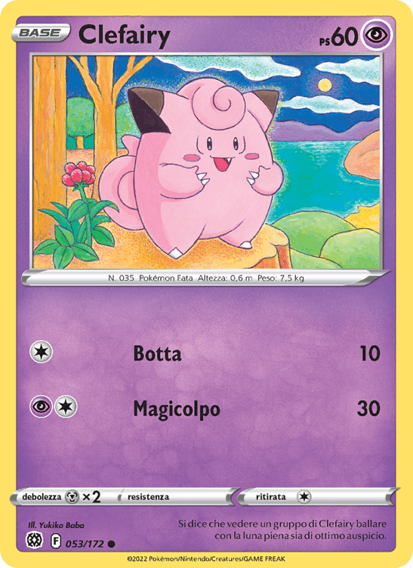 Clefairy, carta 053 di Astri Lucenti