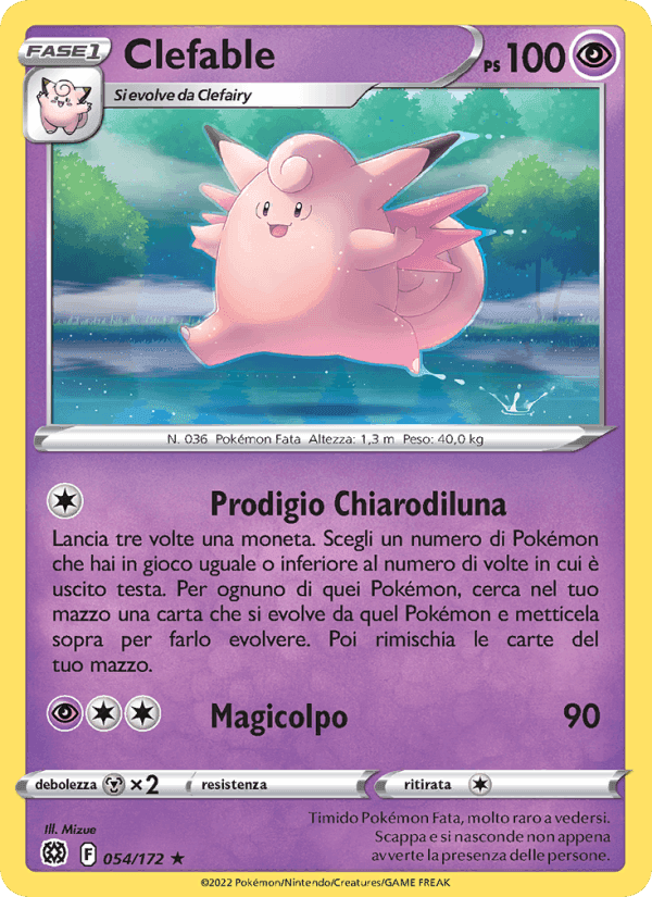 Clefable, carta 054 di Astri Lucenti