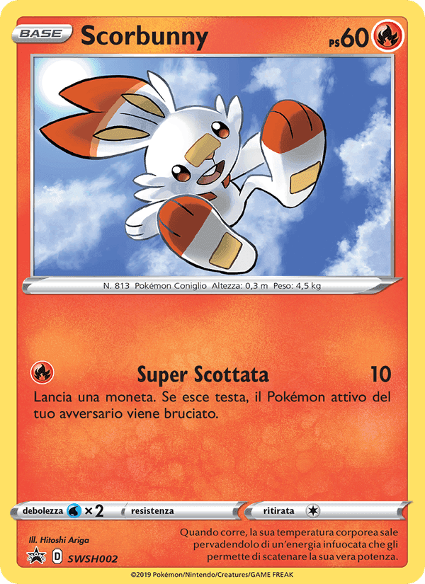 Scorbunny, carta SWSH002 di SPSC Promo