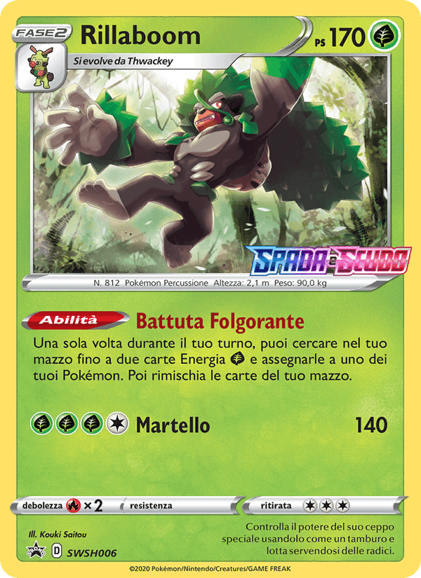 Rillaboom, carta SWSH006 di SPSC Promo