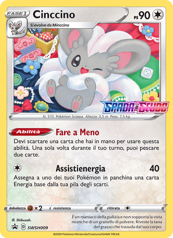 Cinccino, carta SWSH009 di SPSC Promo